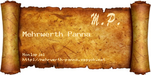 Mehrwerth Panna névjegykártya